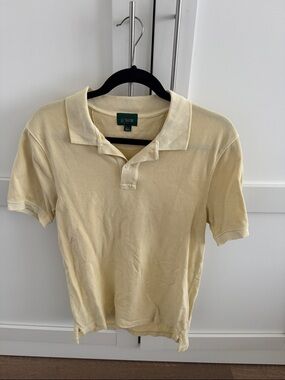 J. Crew Men's Pale Yellow Short-Sleeve Polo